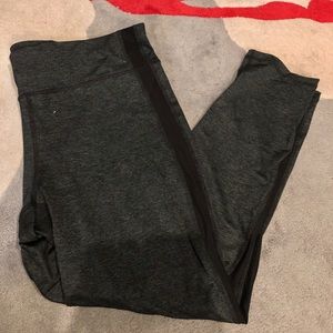 Xersion fitted leggings-XL drk grey w/black stripe